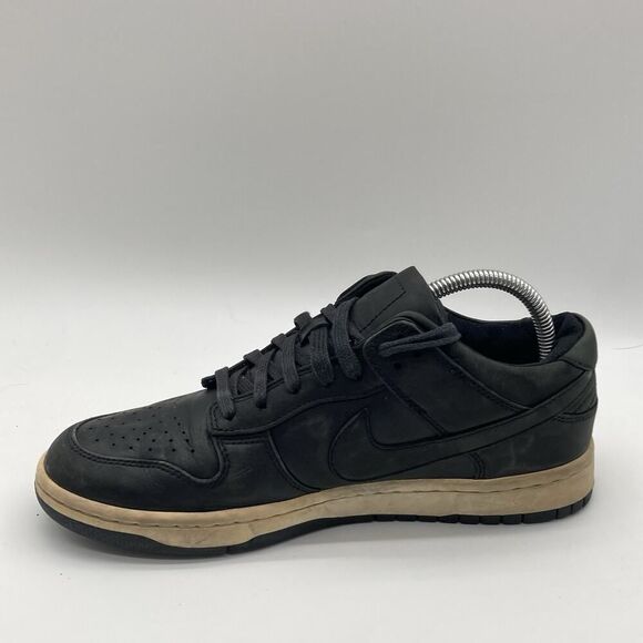 Mens Size 8 NikeLab Dunk Lux Low Black Thick Leather Skate Sneakers Shoes Rare - Picture 5 of 12